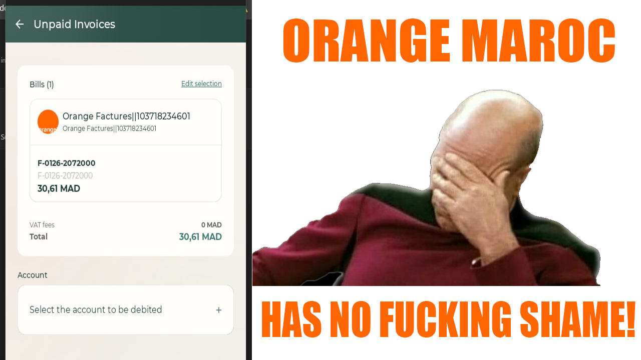 Orange Maroc Has No Fucking Shame!